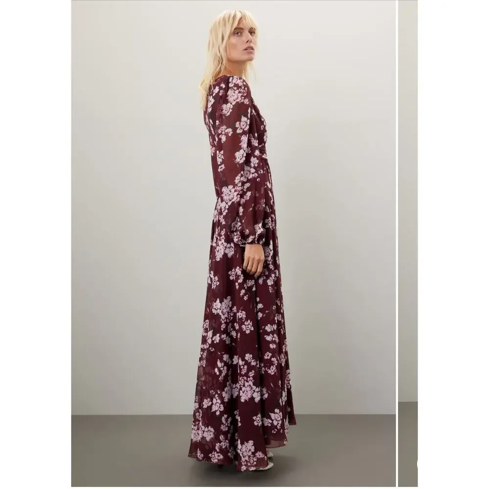Leena for Mac Duggal Floral Chiffon Red Gown From Rent The Runway Size: XS 0 - Picture 13 of 13
